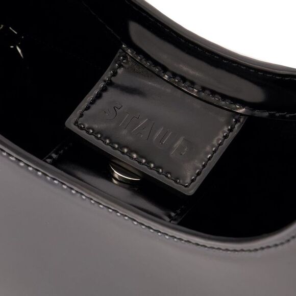 Moon Shoulder Bag - Staud - Leather - Black - Picture 4 of 4